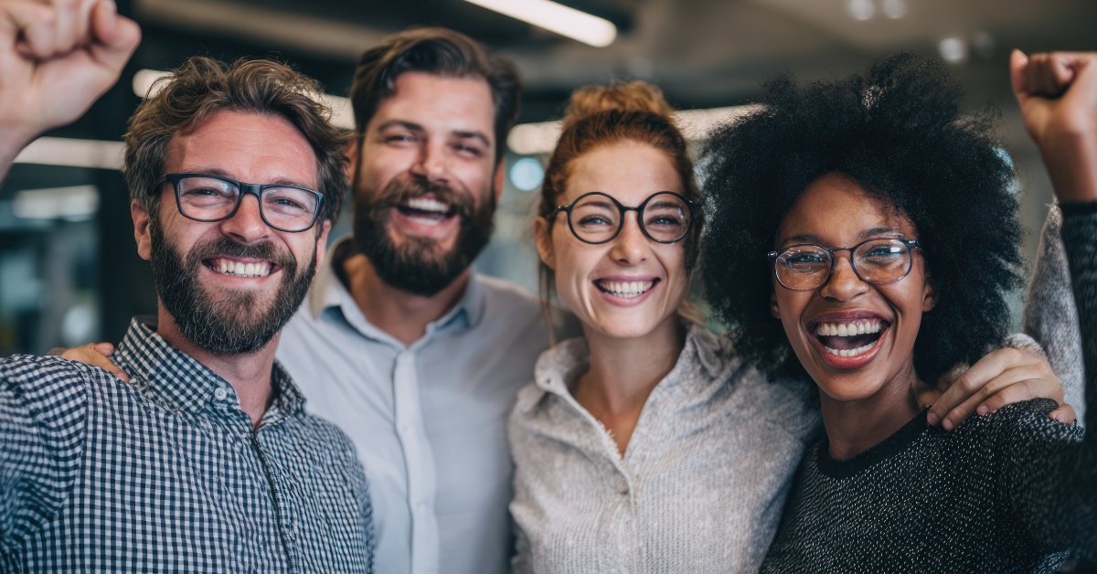 A happy, smiling team of flourishing leaders and team members.